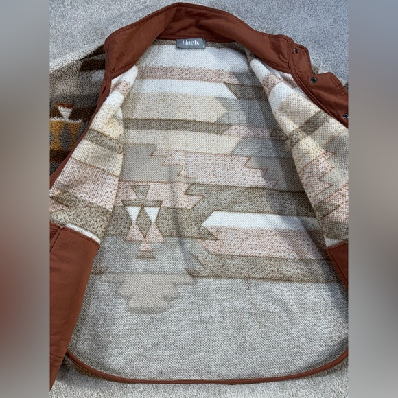 Womens Patterned Jacket - Brown and Tan size M - Picture 7 of 9